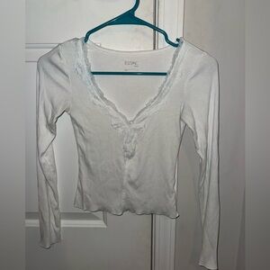 PacSun White Long Sleeve Top